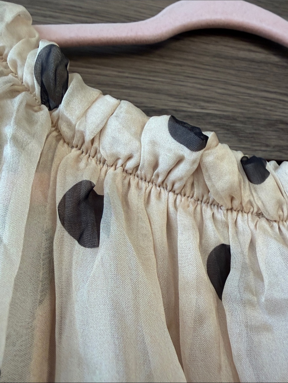 Le Ragazze Silk Blend Polka Dot Off-Shoulder Blouse - Medium | Made in Italy - Picture 10 of 15